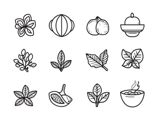 Poster - Clove Food Line Art Detailed Culinary Herb Vector Line Illustration