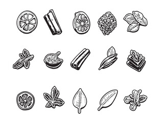 Poster - Clove Food Line Art Black and White Cooking Spice Outline