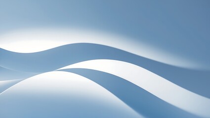 Poster - Abstract blue and white paper wave forms creating modern and elegant design