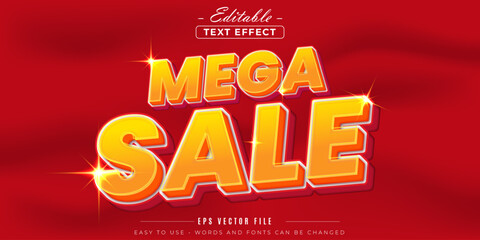 Poster - Luxurious mega sale text, editable text effect.