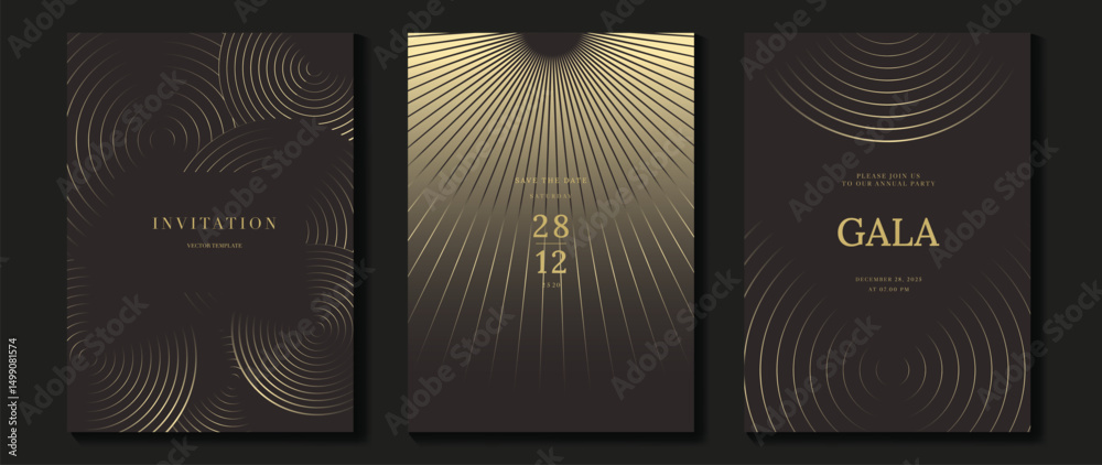 Luxury wedding invitation card background vector. Golden elegant ...