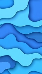 Poster - Abstract Background, Fluid Wavy Shapes in Light Blue Tones, Dynamic Waves, Soft Gentle Gradient