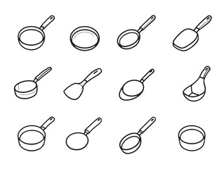 Poster - Minimalist Frying Pan Line Art for Cooking Projects