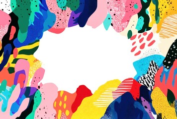Poster - A colorful abstract painting with a white background