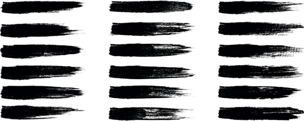 Poster - Brush strokes vector. Set of grunge brush paint, collection of grunge black paint, ink brush strokes. Brushes, lines, brush, strokes, grunge, dirty, backdrop. Grunge backgrounds set - stock vector.