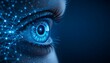 © HananElahi - Futuristic Digital Eye with AI Technology Network - Cyber Security Biometric Scan Concept with Blue Glowing Neural Connections