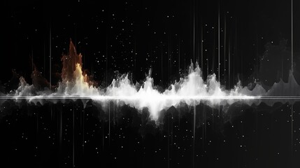 Leinwandbilder - This artwork illustrates dynamic sound waves in a dark setting, showcasing the interaction of voice and control through vibrant graphical elements, capturing the essence of audio experiences.