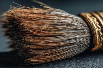 Poster - Artisan brush with fine bristles showcasing craftsmanship and detail in a close-up view