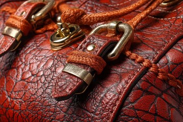 Poster - Close-up of detailed leather bag showcasing rich texture and intricate design elements