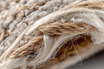 Aufkleber - Detailed close-up of textured natural fibers showcasing craftsmanship in woven material design