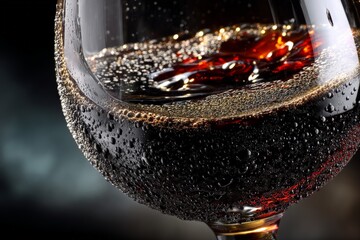 Aufkleber - Sparkling drink in a glass with bubbles captured in low light setting at a bar during evening relaxation