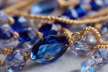 Aufkleber - Beautifully crafted blue gemstone necklace showcasing exquisite design and intricate details