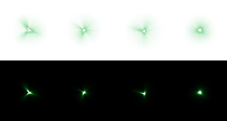 Poster - Vibrant PNG vector with glowing stars green, flares, sparkles, and festive light bursts—perfect for parties, holidays, and magical celebration designs.