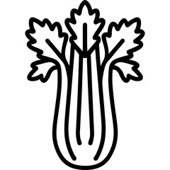 Poster - Vector design of celery stalk outline