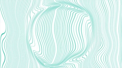 Fototapete - Abstract warped blue teal lines forming distorted circle shape, tech minimal background. Seamless looping geometric pattern motion design. Video animation Ultra HD 4K 3840x2160