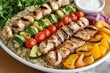 © AI - Grilled Chicken and Vegetable Skewers with Quinoa Salad