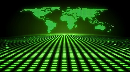 Aufkleber - Dynamic digital world map animation virtual space graphic design futuristic environment wide-angle view technology concept
