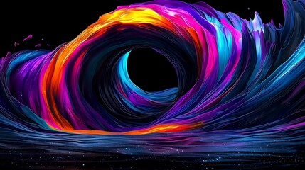 Poster - Dynamic ocean wave action coastal art digital artwork vibrant colors abstract concept