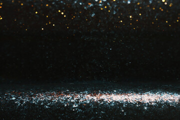 Wall Mural - abstract glitter silver and black lights background. de-focused