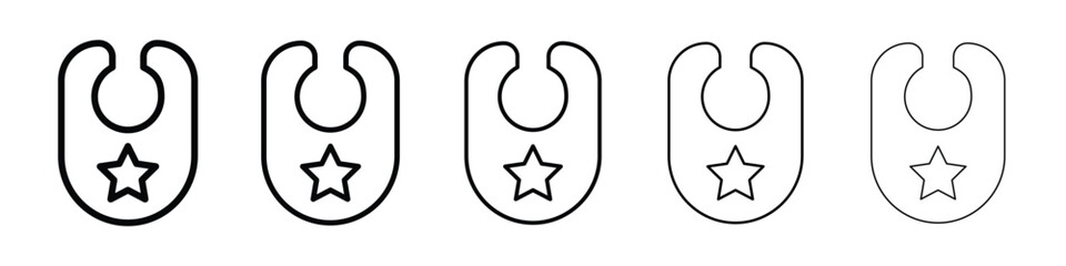 Baby bib icon or logo illustration outline black style