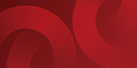 Aufkleber - Abstract red background with glowing curve lines. Modern shiny red gradient geometric circle lines pattern. Futuristic concept. Suit for banner, brochure, poster, presentation, website.