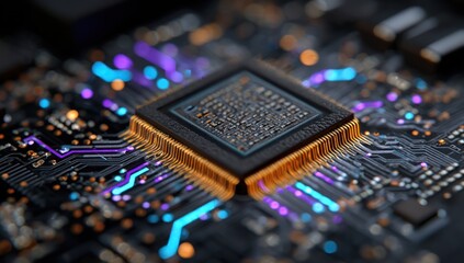 Poster - Close-up of a Microchip Circuit Board
