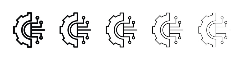 Technology icon or logo illustration outline black style
