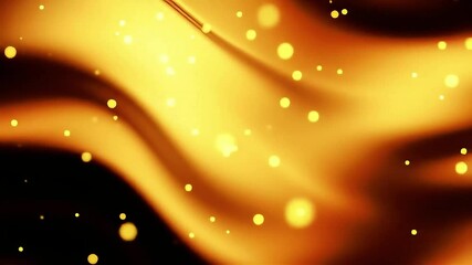 Aufkleber - Golden Abstract Flowing Background with Bokeh Lights Animation