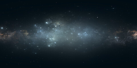 Wall Mural - 360 degree full sphere panoramic space background, galactic belt in the distant universe, equirectangular projection, environment map. Spherical panorama. 3D rendering, Fractal image