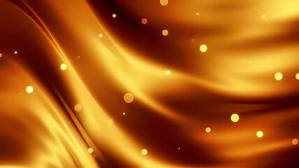 Poster - Golden Silk Abstract Background with Floating Bokeh Lights Animation