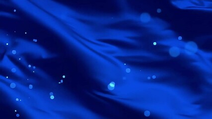 Aufkleber - Abstract Deep Blue Silk Fabric with Floating Light Particles Video Background