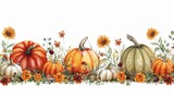 Jesienne dynie i kwiaty - kompozycja botaniczna