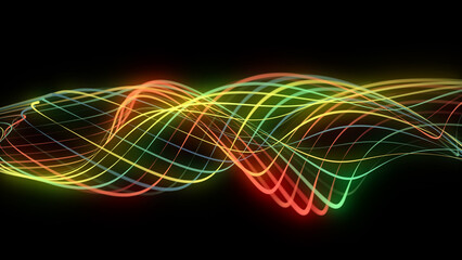 Wall Mural - flow of particles. big data visualization. digital technology wave. futuristic cyberspace. abstract 