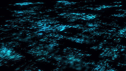 Wall Mural - Future digital cyberspace. Sorting and analysis digital data. Technology matrix algorithm. Security storage data. 3d rendering.