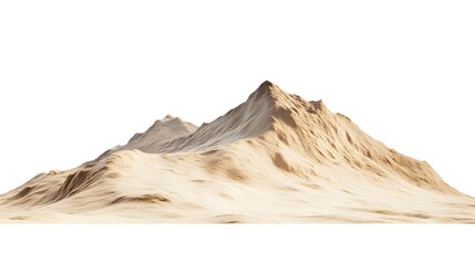 Poster - A low angle view of a tan colored mountain range against a plain white background in a landscape shot