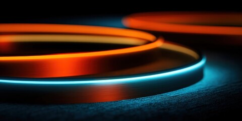 Leinwandbilder - Vibrant Modern Cyclic Light Pattern with Glowing Layers