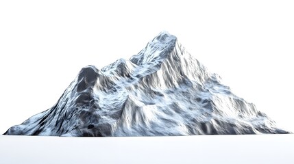 Poster - A rendered image of a snow covered mountain against a plain white background in a studio shot