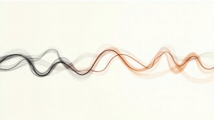 Aufkleber - Abstract lines of black and orange in wavy forms, a symbol of dynamic movement and energy. The art evokes a sense of flow, harmony, and rhythm 