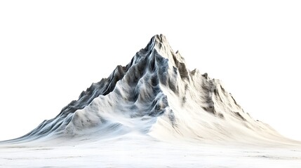 Poster - A snow covered mountain peak against a white background in a high resolution image format view