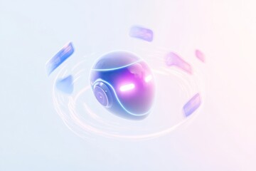 Poster - Futuristic ai chatbot icon with digital elements for technology design