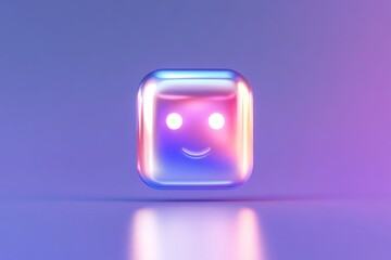 Poster - Futuristic ai chatbot icon with glowing lights for digital communication