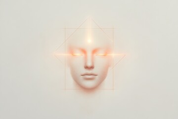 Poster - Futuristic ai chatbot icon design with geometric elements
