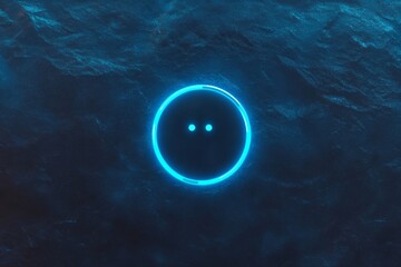 Poster - Futuristic ai chatbot icon on digital blue background for tech designs