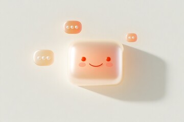 Poster - Whimsical ai chatbot icons with smiling faces for digital interfaces