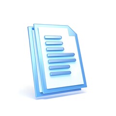 Poster - Modern 3d rendering of stacked blue documents illustrating business and information