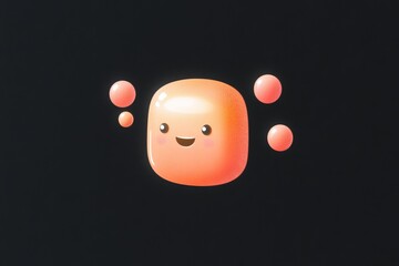 Poster - Cute ai chatbot icon design with friendly facial expressions for tech applications