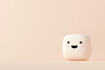 Poster - Minimalist ai chatbot icon with cute facial expression for design and decor