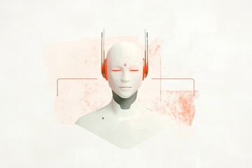 Poster - Minimalist ai chatbot icons with futuristic design for digital interface