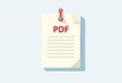 © Naksit - Flat style illustration of a paper sheet with a PDF document note icon, simple, symbol