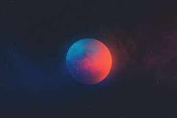 Wall Mural - Vibrant gradient planet in cosmic grunge overlay for modern design